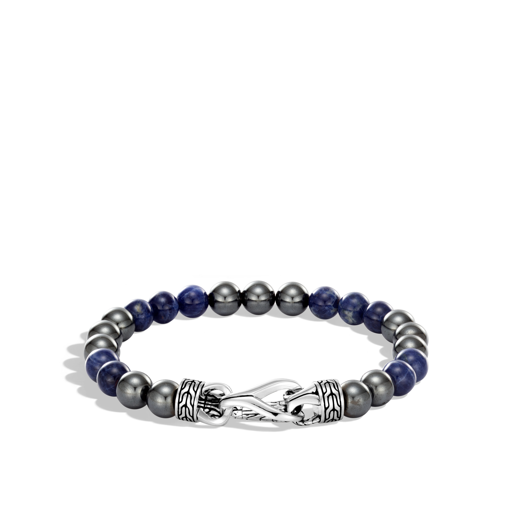 Asli Classic Chain Link Bead Bracelet in Silver, 8MM Gemstone