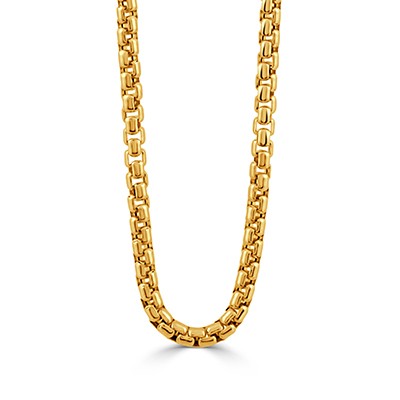 18K Yellow Gold Box Link Necklace Chain