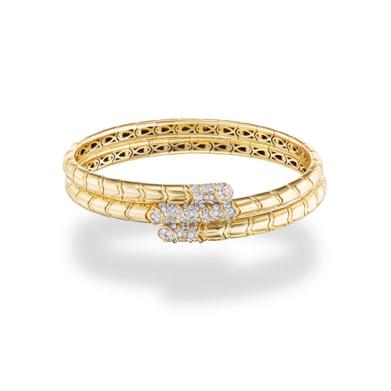 18K Yellow Gold Ondine Triple Bangle Bracelet