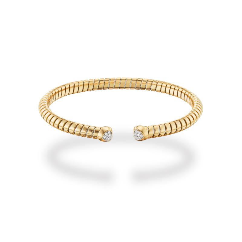 18K Yellow Gold Trisolina Diamond Pavé Cuff