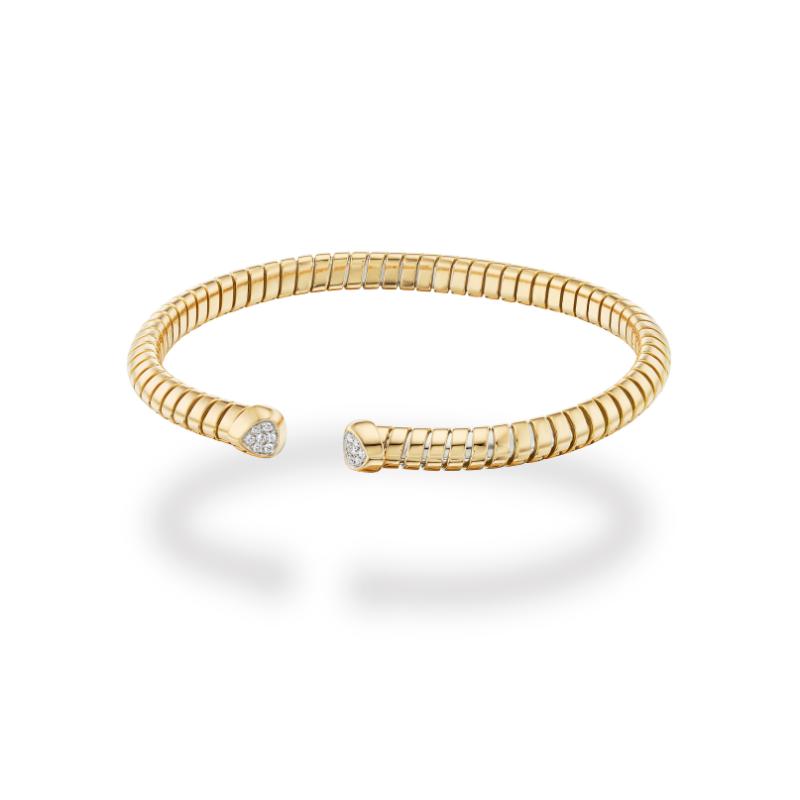 18K Yellow Gold Trisolina Diamond Pavé Cuff