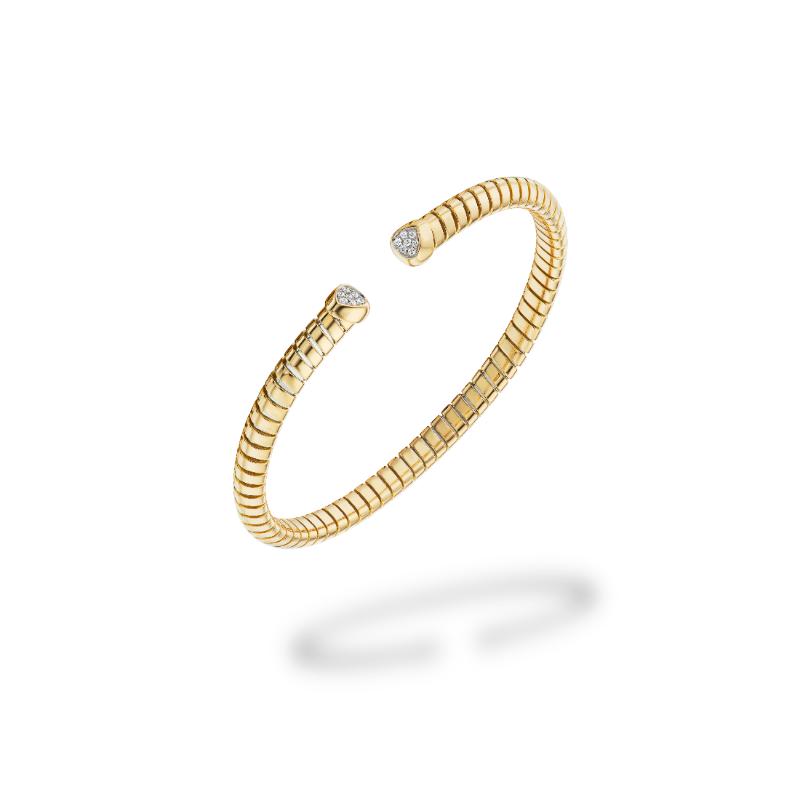 18K Yellow Gold Trisolina Diamond Pavé Cuff