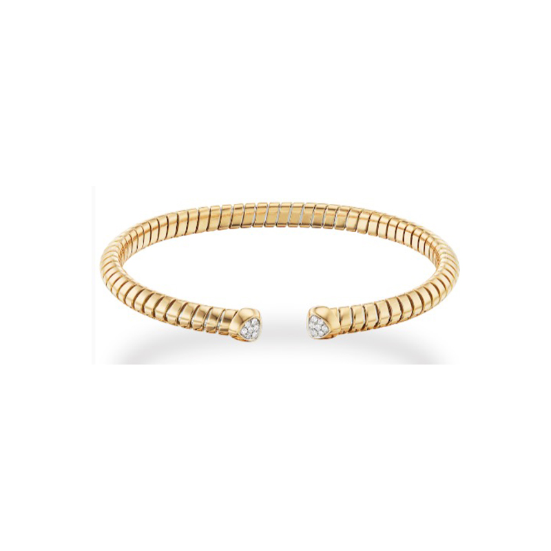 18K Yellow Gold Trisolina Diamond Pavé Cuff