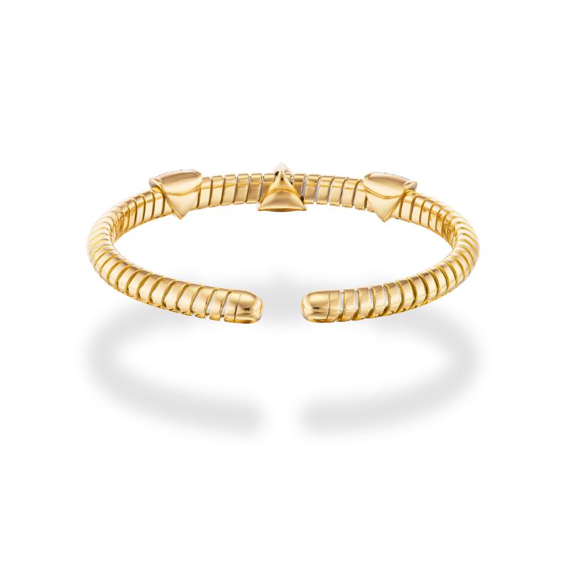 18K Yellow Gold Trisolina Three Claws Bangle