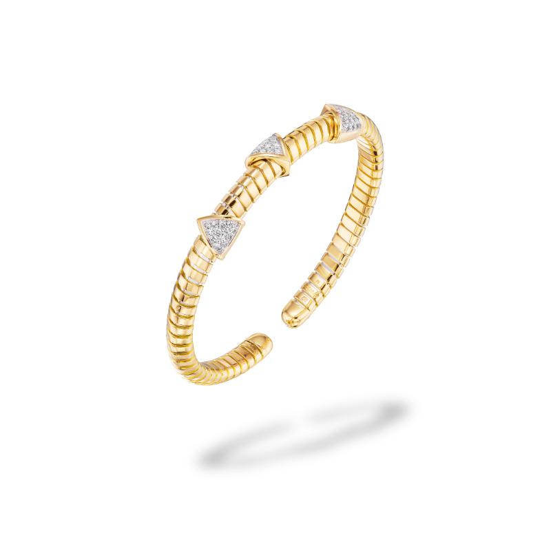 18K Yellow Gold Trisolina Three Claws Bangle