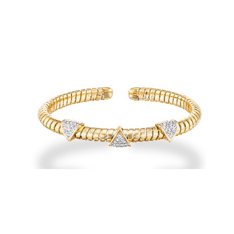 18K Yellow Gold Trisolina Three Claws Bangle