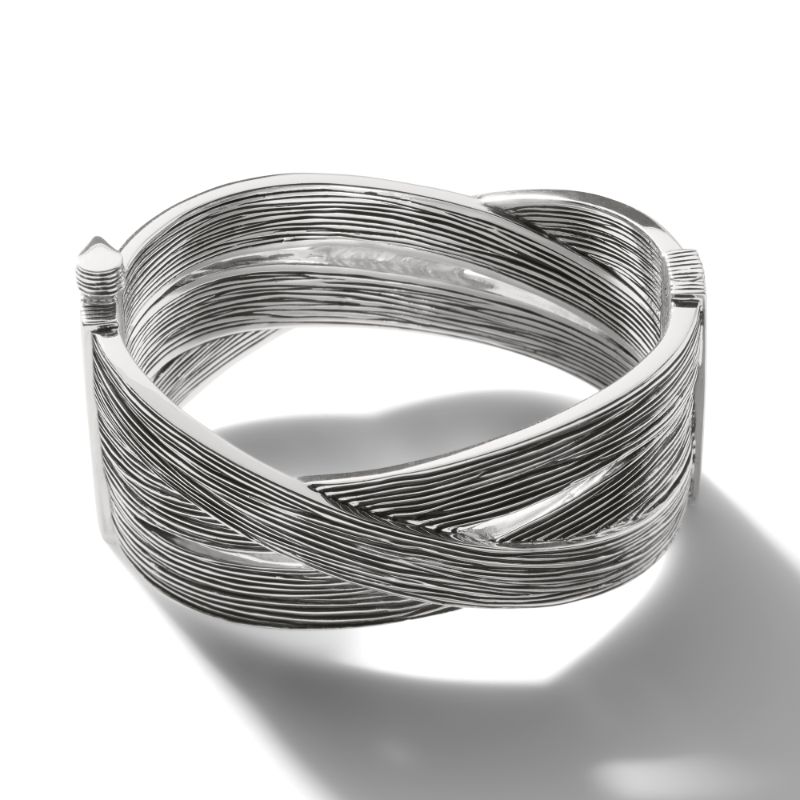 Bamboo Striated Hinged Bangle