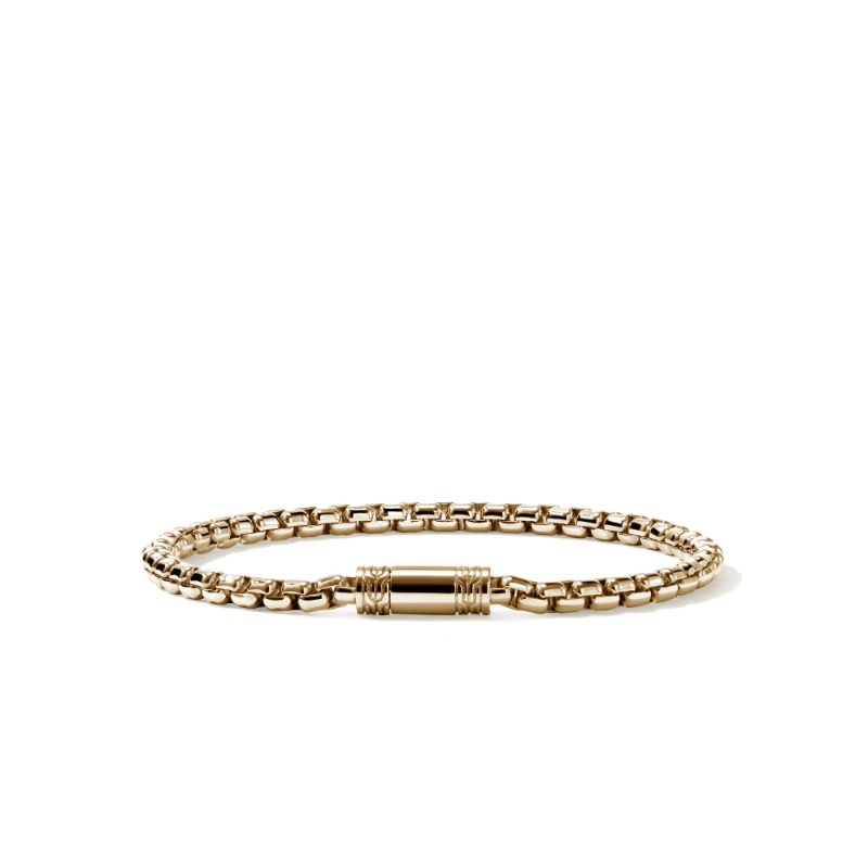 Box Chain Bracelet, Gold, 3.7MM