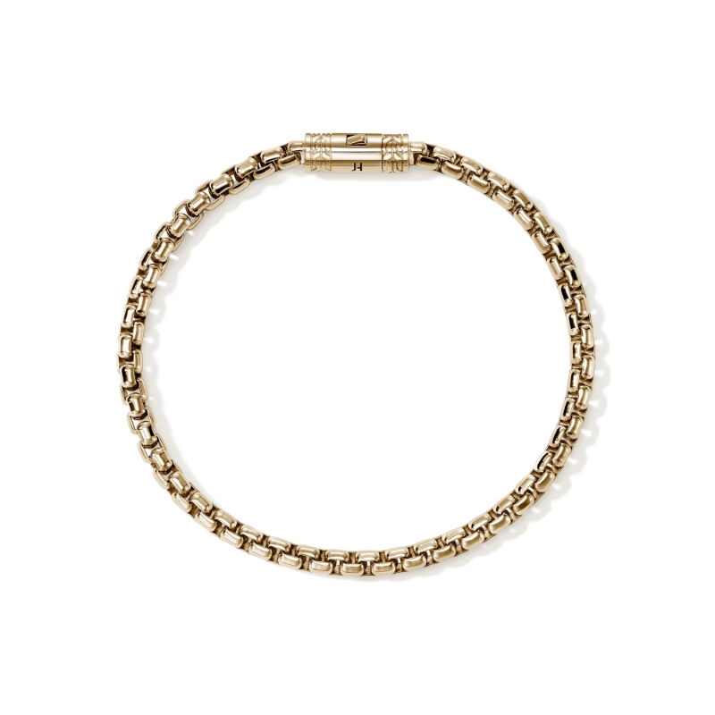 Box Chain Bracelet, Gold, 3.7MM