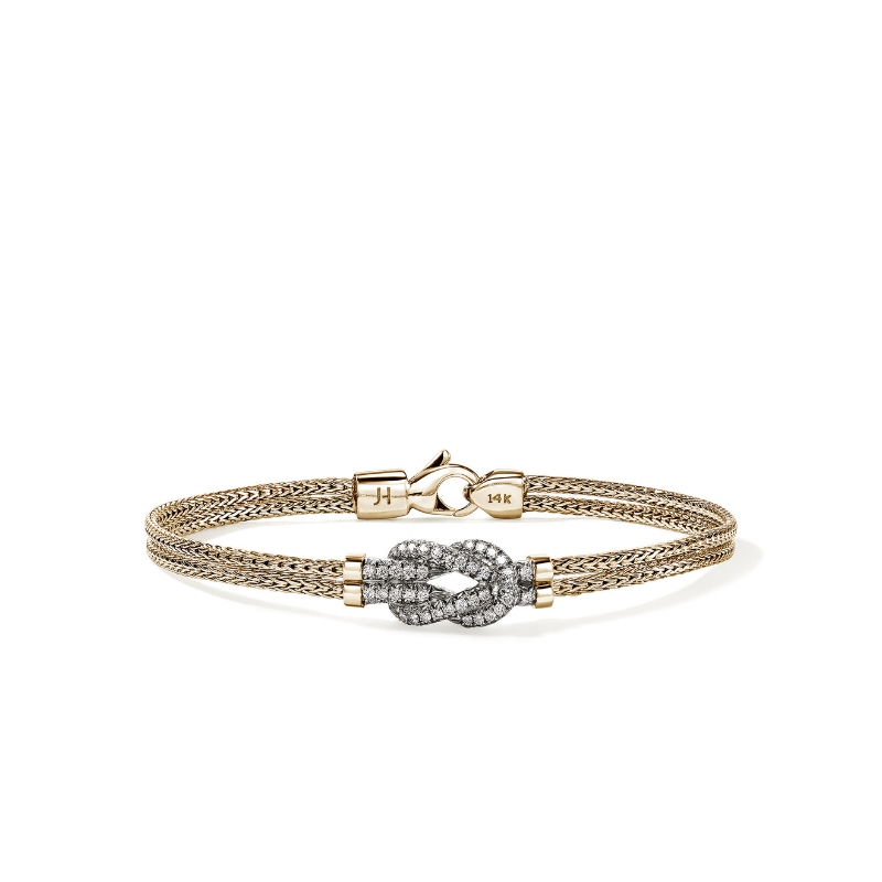 Love Knot Bracelet, Gold, Diamonds