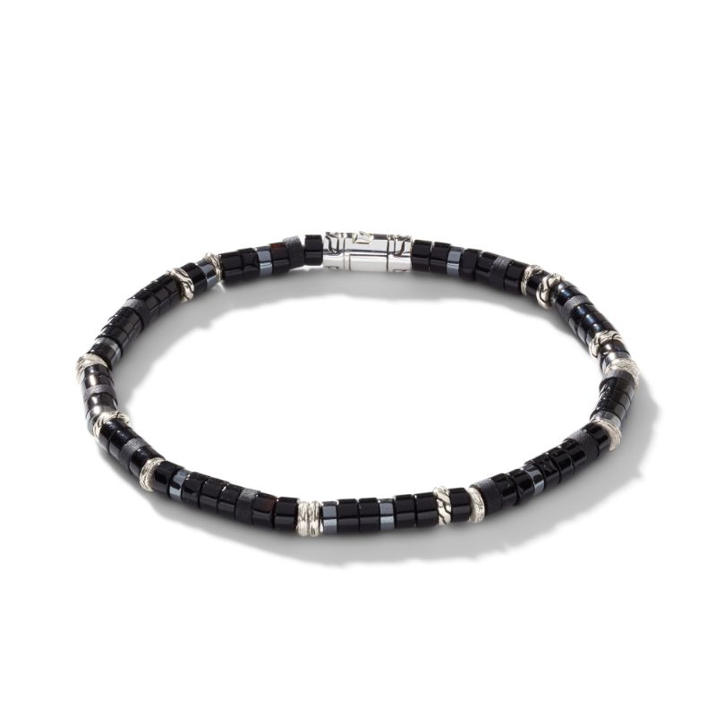 Black Onyx Heishi Bead Bracelet