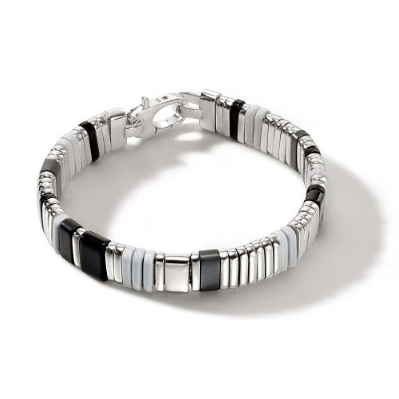 Sterling Silver Classic Chain Colorblock Bracelet