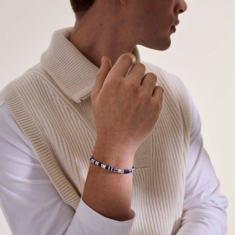 Colorblock 5mm Slim Bracelet In Sterling Silver