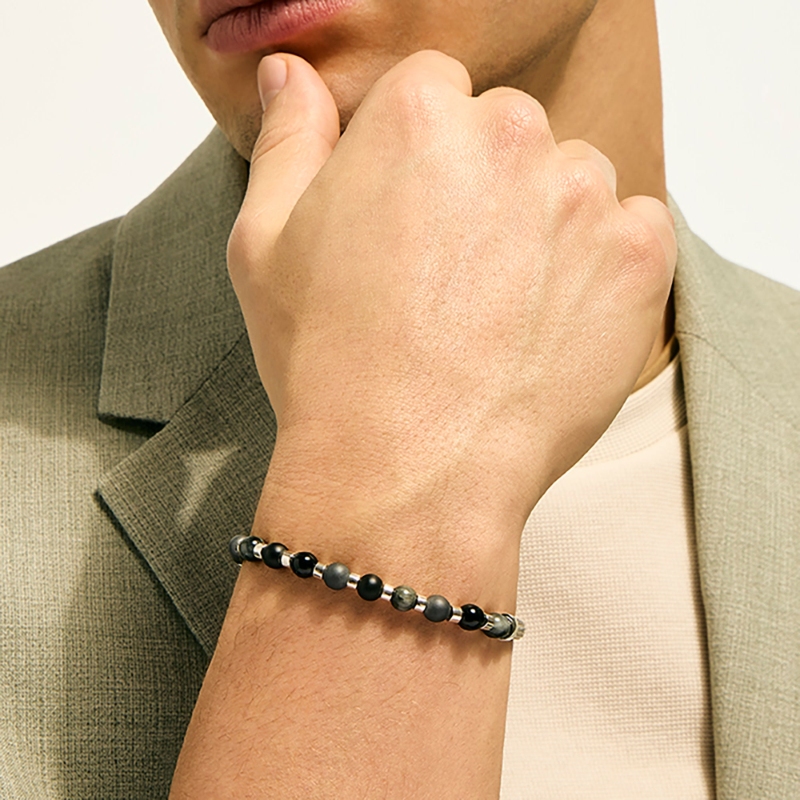 Men's Extra Small Beaded Chain Bracelet