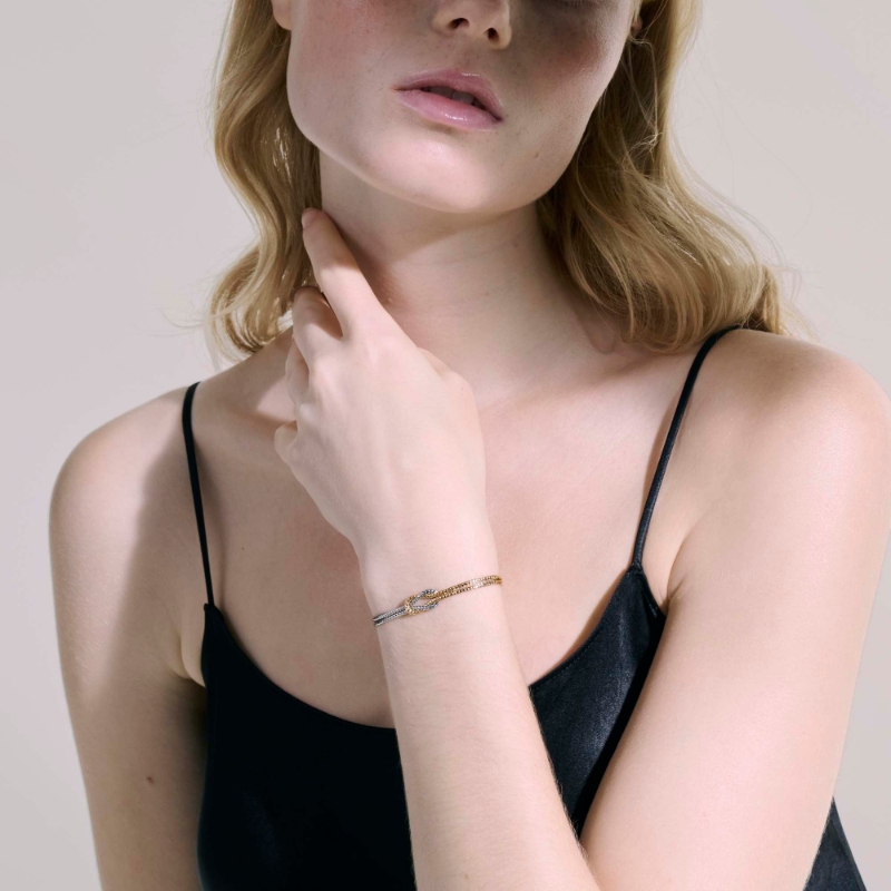 Love Knot 1.8Mm Bracelet In 14K Yellow Gold And Sterling Silver