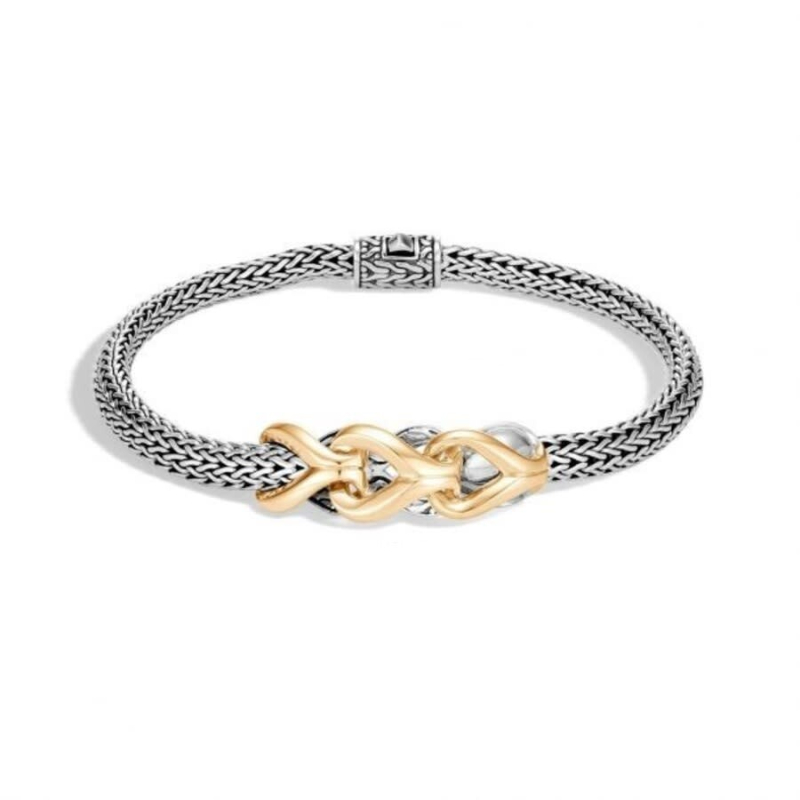 Sterling Silver And 18K Yellow Gold Asli Classic Chain Extra-Small Link Station Bracelet