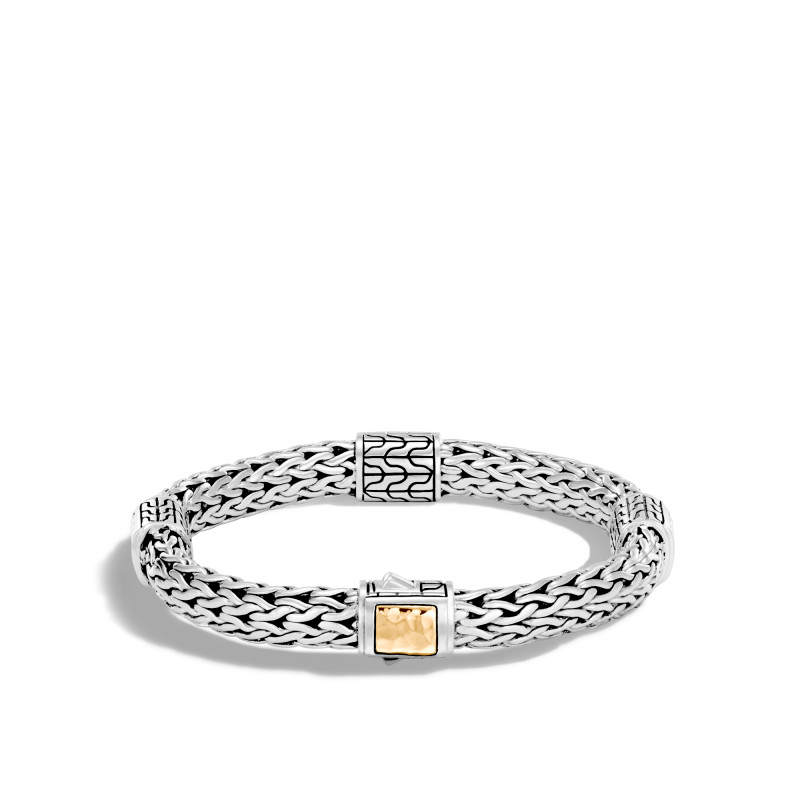 Sterling Silver And 18K Bonded Yellow Gold Classic Chain Medium Four-Station Bracelet