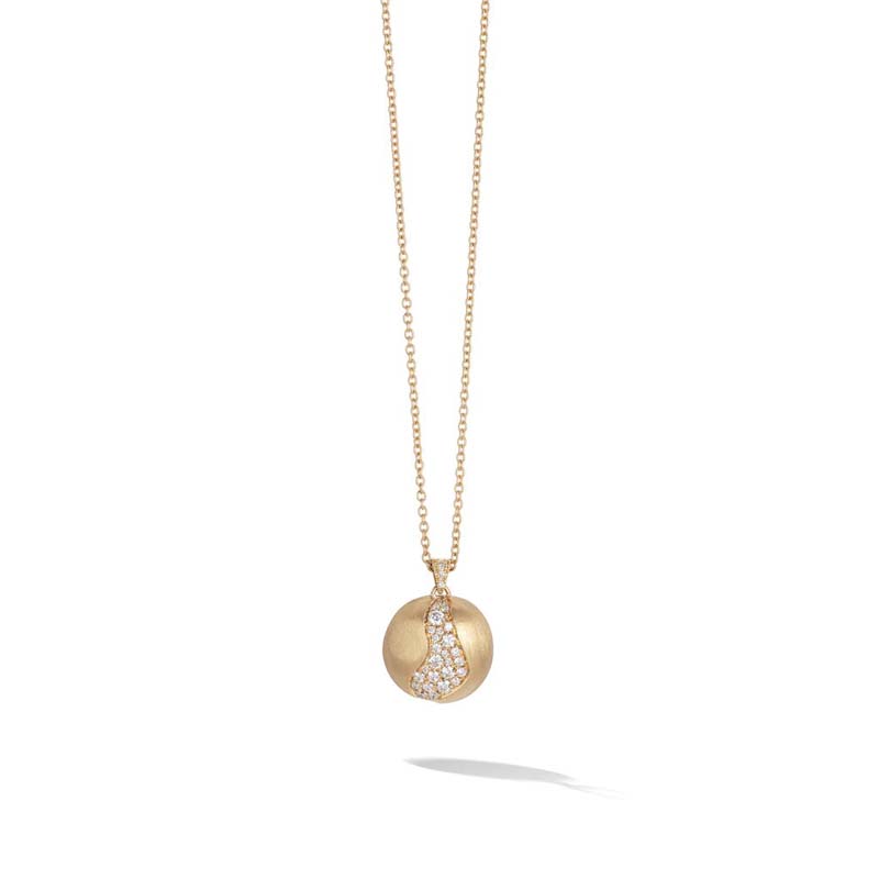 Marco Bicego 18K yellow gold Africa Constellation diamond pendant necklace with round diamonds weighing 0.71 carat total weight, 31.5"
