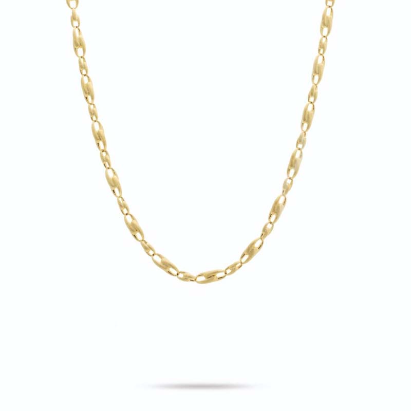 Marco Bicego 18k yellow gold Lucia alternating link chain necklace, 17.25"