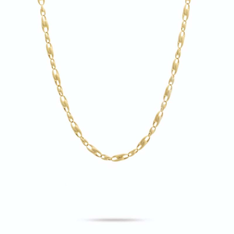 Marco Bicego 18k yellow gold Lucia alternating link chain necklace, 17.25"