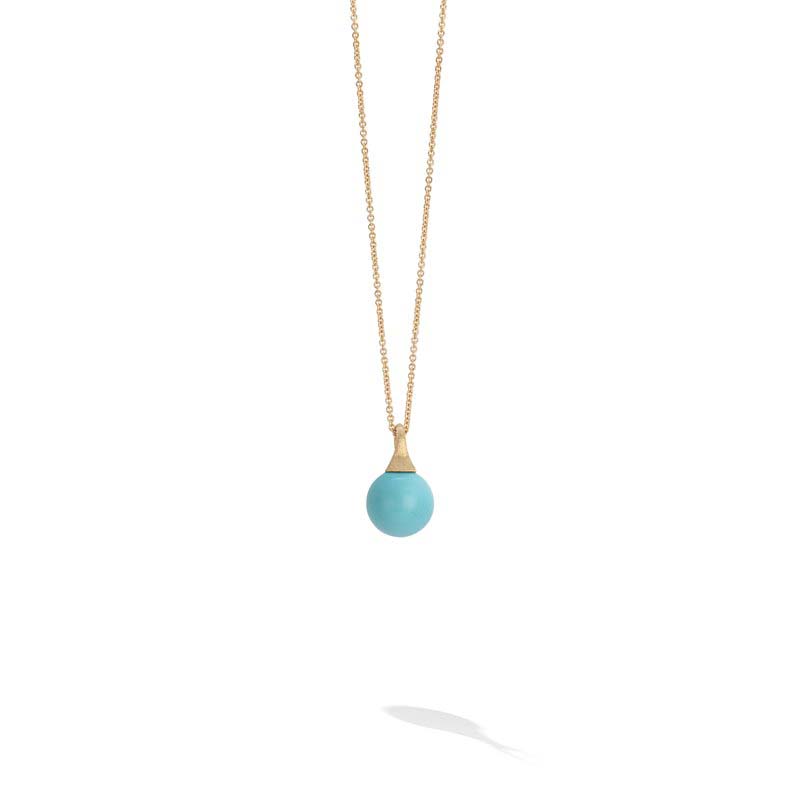 Marco Bicego Africa Boules 18K Yellow Gold and Turquoise Pendant
