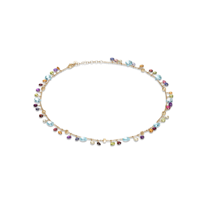 Marco BicegoÂ® Paradise Collection 18K Yellow Gold Blue Topaz and Mixed Gemstone Single Strand Necklace