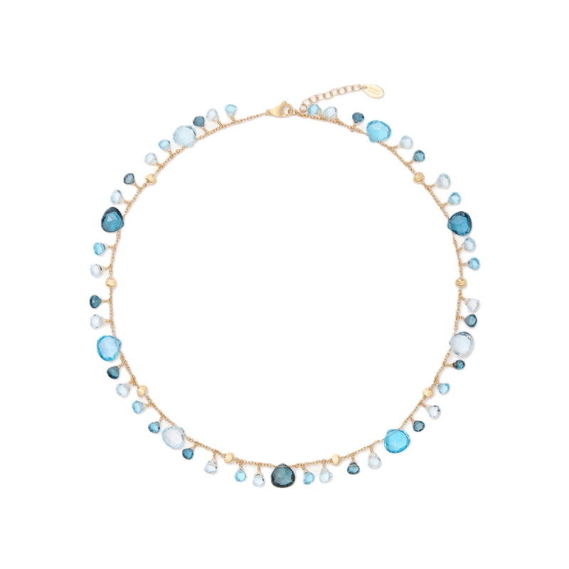 Marco Bicego Paradise 18K Yellow Gold Mixed Single Strand Topaz Necklace