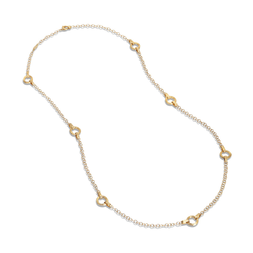 Marco Bicego 18k yellow gold Jaipur Link flat link long chain necklace, 29.5"