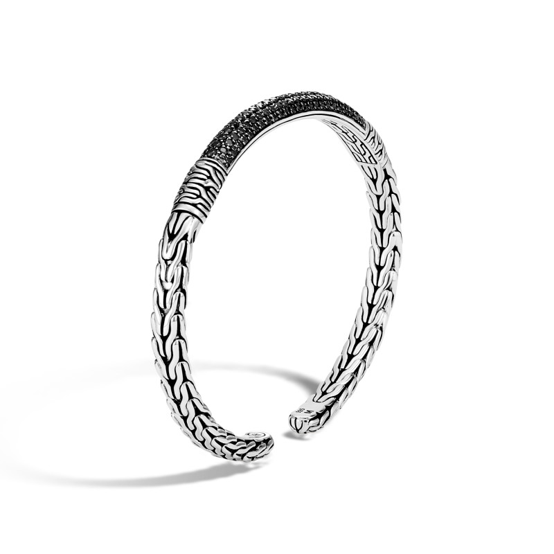 Classic Chain Cuff in Silver with Gemstone