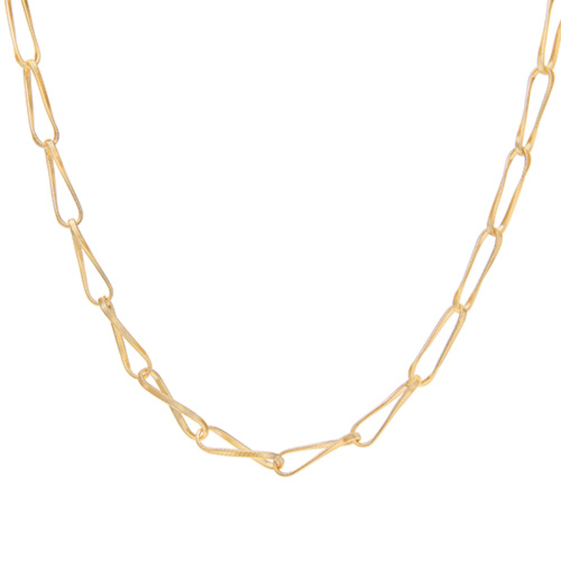 Marco Bicego 18k yellow gold Marrakech Onde hand twisted link necklace, 18"