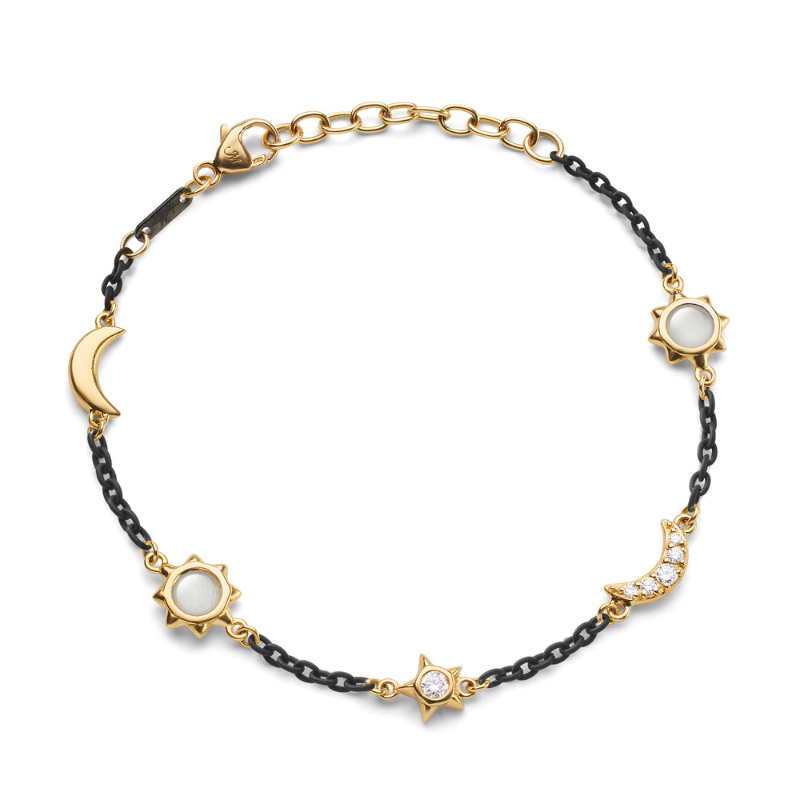 Monica Rich Kosann 18K Yellow Gold And Black Steel Sun