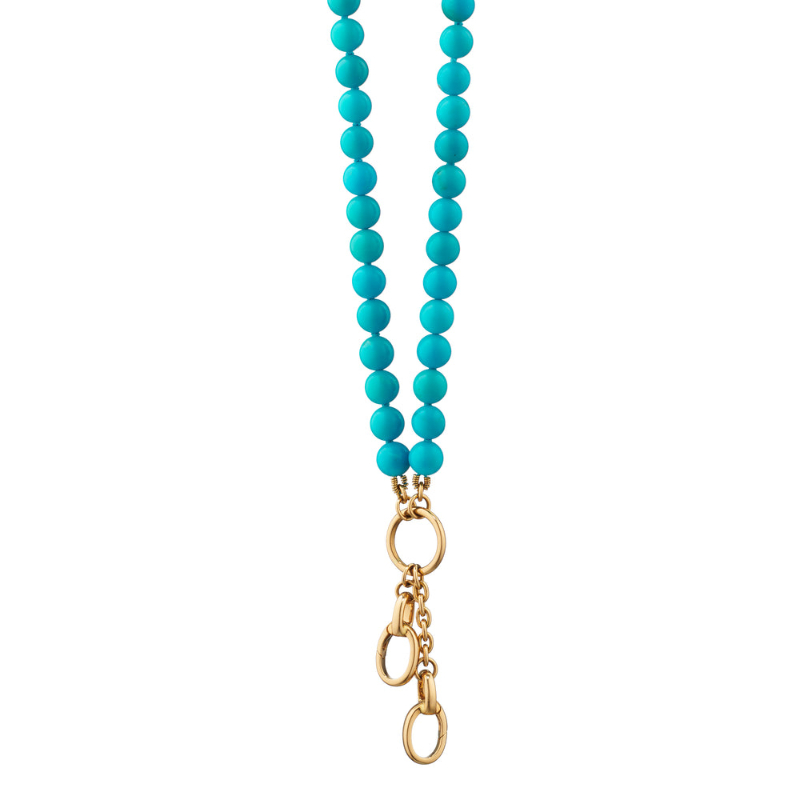 Monica Rich Kosann 18K Yellow Gold Turquoise Charm Enhancer Necklace