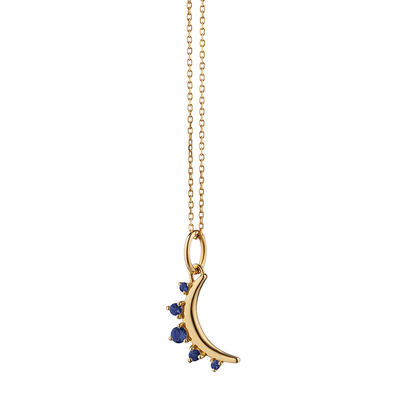 Monica Rich Kosann 18K Yellow Gold September Moon Sapphire Birthstone Pendant