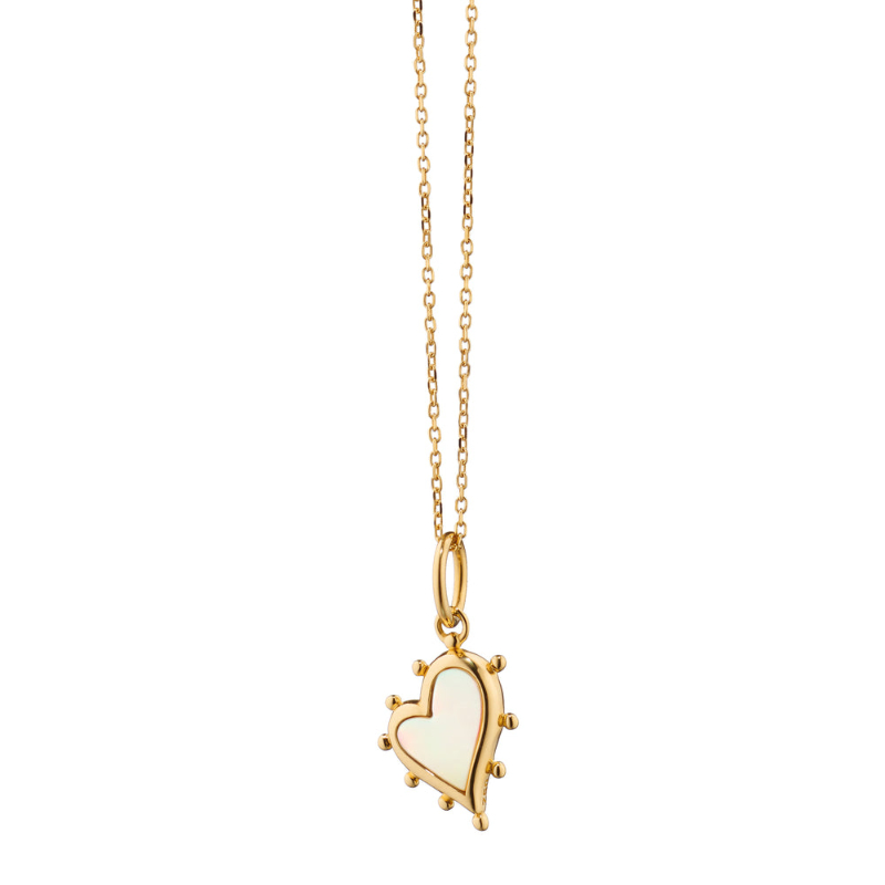Monica Rich Kosann 18K Yellow Gold Small Mother Of Pearl Heart Charm