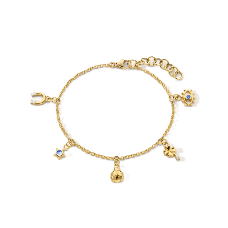 Monica Rich Kosann 18K Yellow Gold "My Lucky Charm" Charms Bracelet