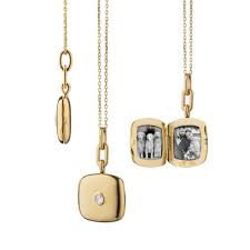 Monica Rich Kosann 18K Yellow Gold Viv Slim Cushion Locket Charm