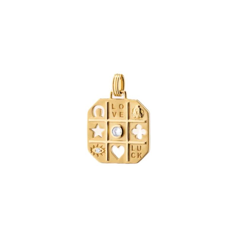 Monica Rich Kosann 18K Yellow Gold Design Your Own "Tokens of Luck" Medallion Charm Enhancer