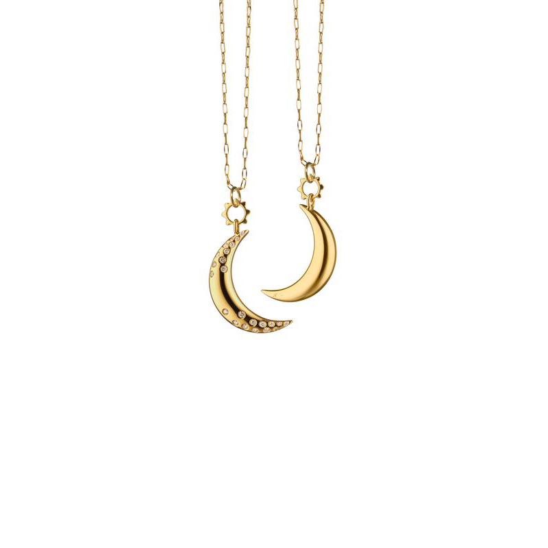 Monica Rich Kosann 18K Yellow Gold Dream Moon Diamond Charm