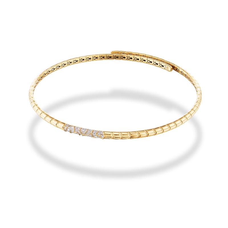 18K Yellow Gold Pave Ondine Collar