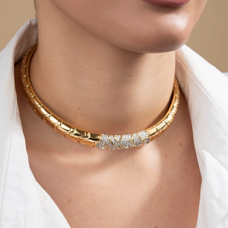 18K Yellow Gold Onda Collar Necklace
