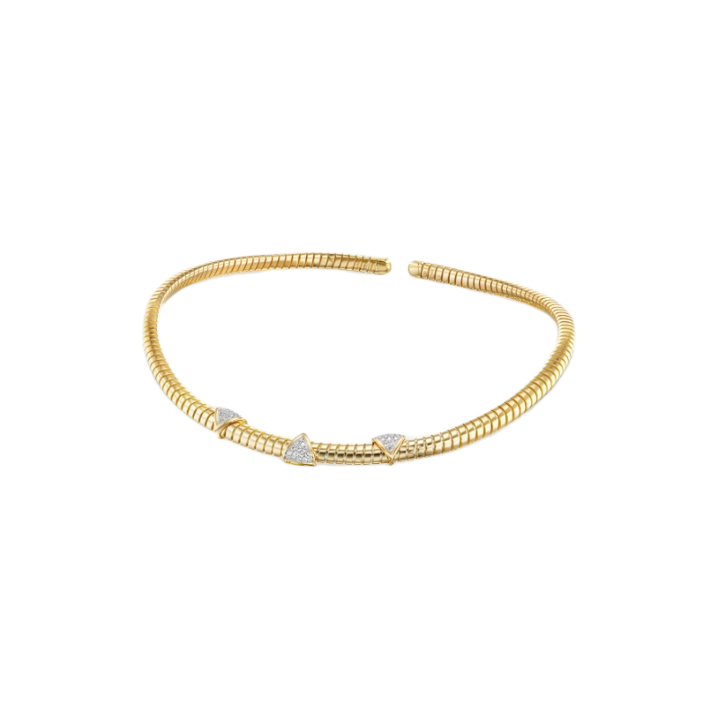 18K Yellow Gold Trisolina Collar Necklace