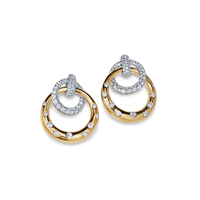 Kwiat Cobblestone Interlocking Earrings with Diamonds