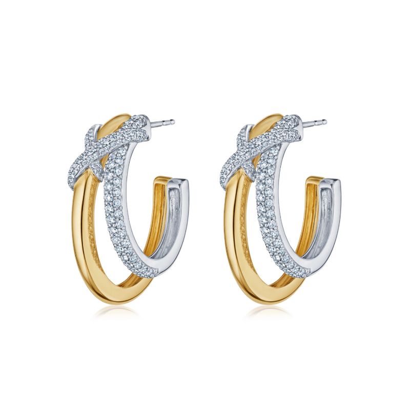 Kwiat XO Hoop Earrings with Diamonds