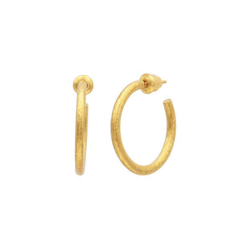 Gurhan 24K Yellow Gold Hoopla 1" Hoop Earrings