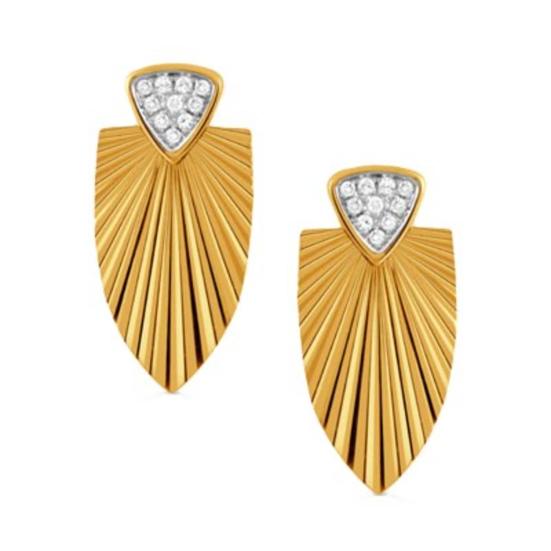 18K Yellow Gold Helios Diamond Drop Earrings