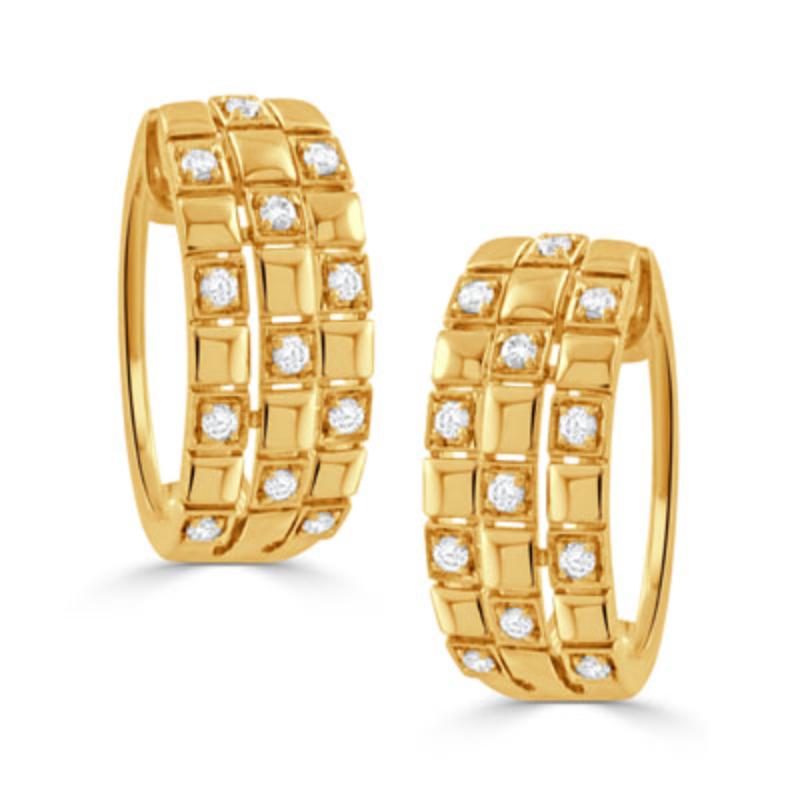 Doves 18K Yellow Gold All Diamond Fashion Earrings