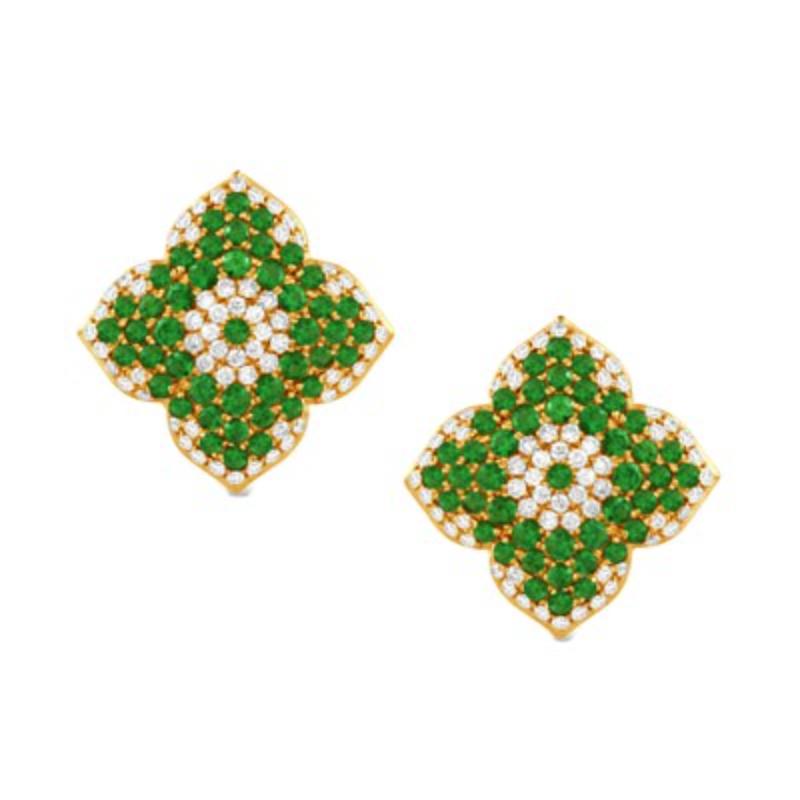 18K Yellow Gold Tsavorite Stud Earrings