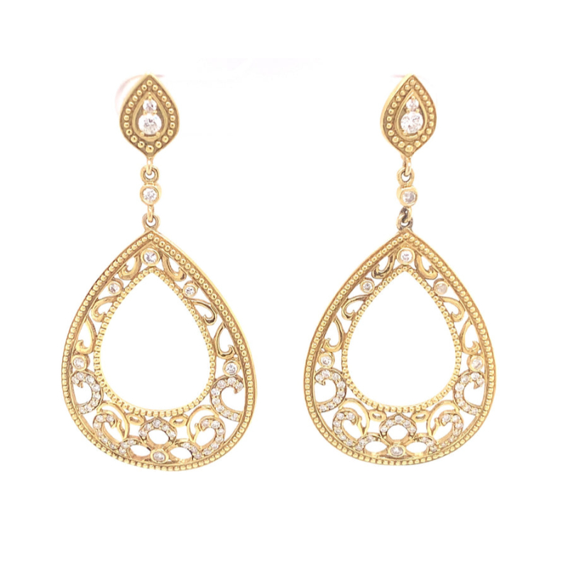 Penny Preville 18K Yellow Gold Stardust Diamond Hoop Earrings