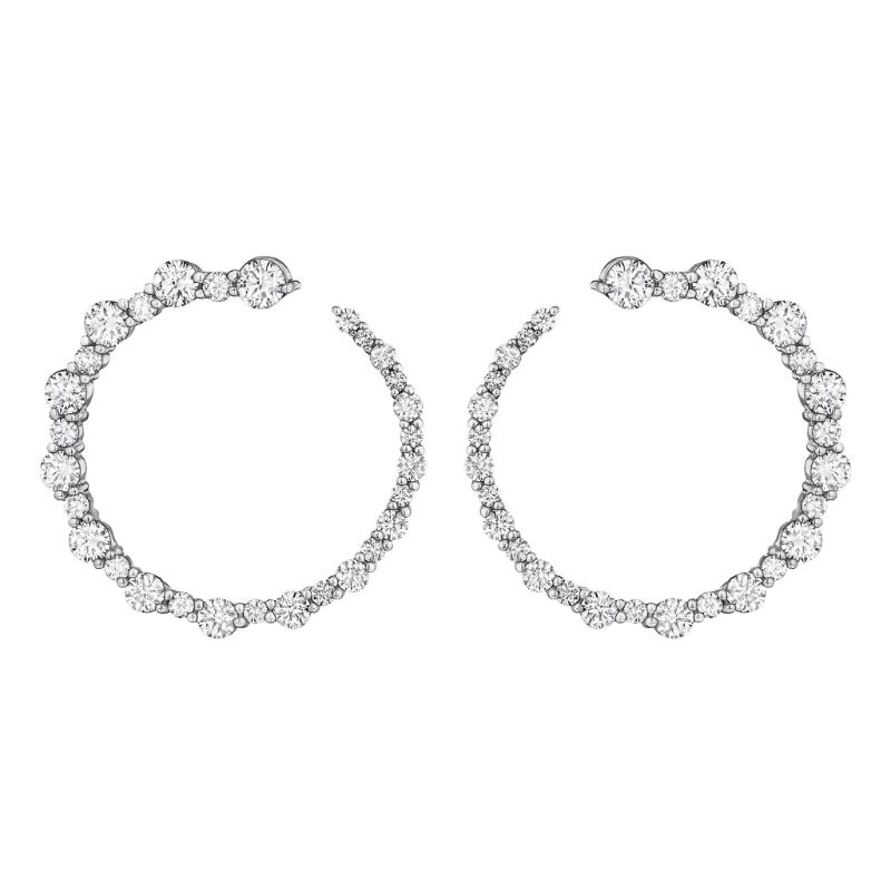 Penny Preville 18K White Gold Rhodium Plated Front To Back Hoop Earrings