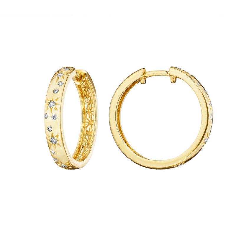 Penny Preville 18K Yellow Gold High Polish Thin Galaxy Hoop Earrings